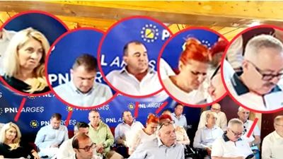 Imagini tragi-comice la PNL Argeș, după execuția Alinei Gorghiu. Prima ședință de partid s-a ținut într-un pod. Liderii ascultă triști ce spune noul șef