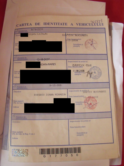 Cartea de identitate a motorului în discuție