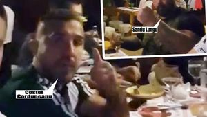 Imagini de la o ”masă boierească”! Sandu Lungu & temutul Corduneanu, filmaţi la un chef cu lăutari