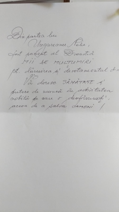 Mesajul emoționant al bărbatului din Bacău