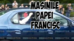 Mașina cu care PAPA Francisc a fost transportat în vizita din BUCUREȘTI, pe Calea Victoriei - VIDEO