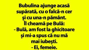 BANC | Bubulina e supărată: "Bulă, am fost la ghicitoare și mi-a spus că nu mă mai iubești"