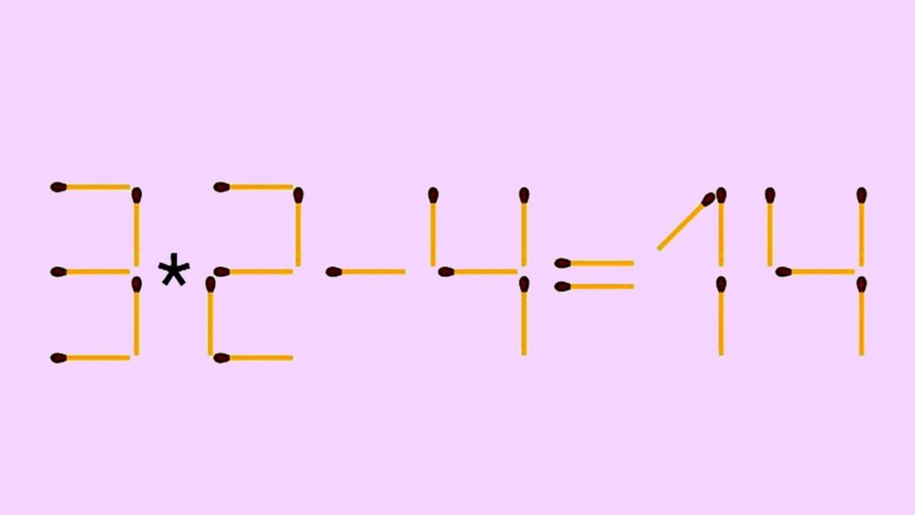 Test IQ cu chibrituri | Adăugați un singur băț pentru a corecta 3*2-4=14