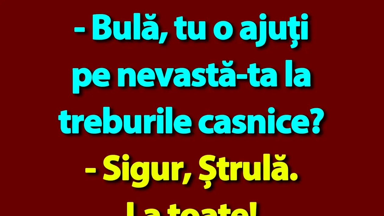 BANC | Bulă și treburile casnice