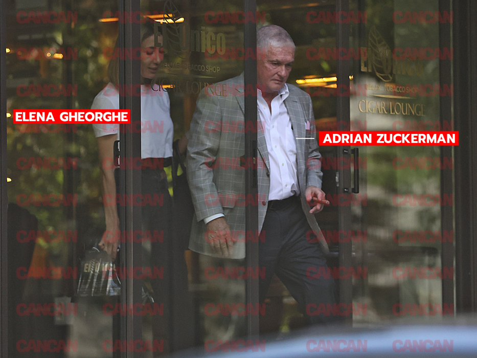 Adrian Zuckerman și Elena Gheorghe ies de la El Unico Cigar Lounge