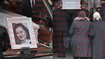 Apariția care a atras toate atenția la priveghiul Mioarei Roman. Fiica ei, Oana Roman, l-a așteptat în poarta bisericii