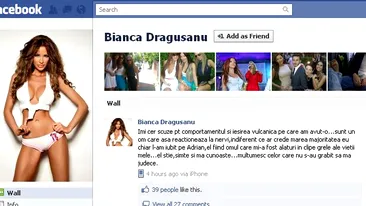 Bianca Dragusanu ii cere iertare lui Cristea: Imi cer scuze pentru  iesirea vulcanica! L-am iubit pe Adrian