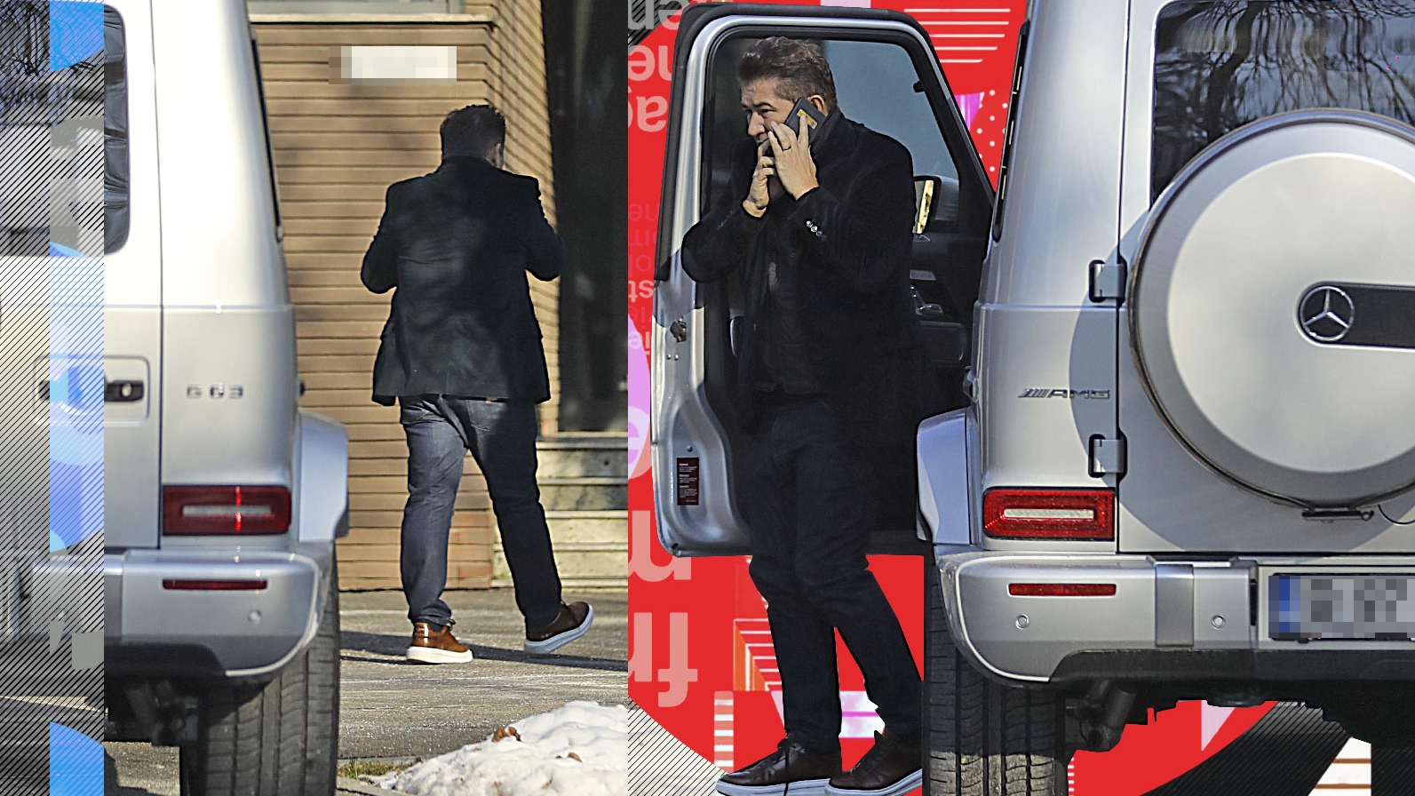 Imagini rare cu discretul milionar. A apărut în Capitală la bordul unui superb Mercedes G 63 AMG de 150 mii €, la care a "asortat" pantofi Louis Vuitton și blugi Dolce&Gabbana
