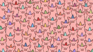 Test pentru genii | Aveți doar 9 secunde pentru a găsi cei 3 porci fără coif pe cap