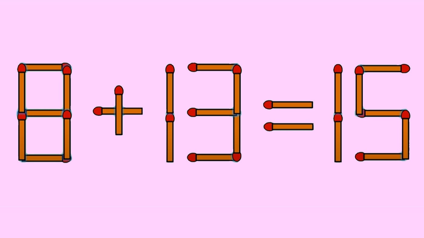 Test IQ exclusiv pentru genii | Corectați 8 + 13 = 15, mutând un singur chibrit