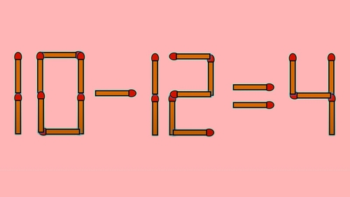 TEST IQ | 10 - 12 = 4 este greșit. Mutați un singur băț, pentru a corecta egalitatea!