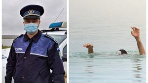Un polițist din Constanța, eroul unui bărbat care a fost la un pas să se înece. Postarea emoționantă a MAI