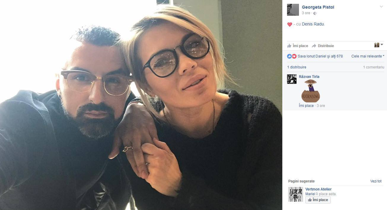 În urmă cu puţin timp, Gina a continuat să posteze fotografii în care apare în ipostaze care dau de bănuit, însă blondina susţine că nu este vorba despre o poveste de dragoste între ea şi Denis Radu.