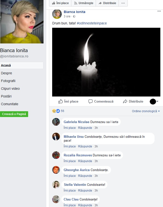 Bianca Ioniță este în doliu. Mesajul sfâșietor al prezentatoarei TV: „Odihnește-te în pace”