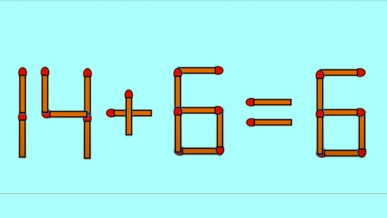 Test IQ cu chibrituri | Pentru a corecta 14 + 6 = 6, este nevoie să mutați un singur băț