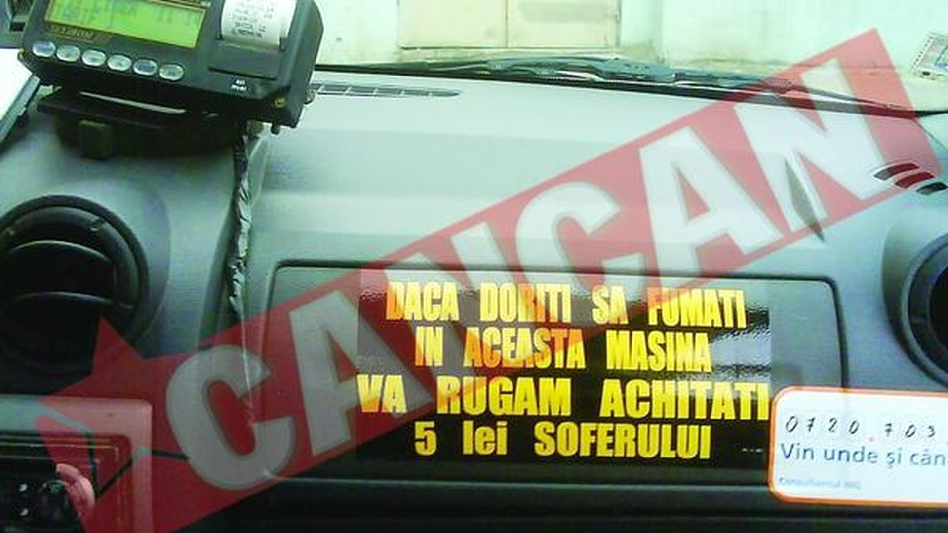 Taxa pentru fumat in taxi