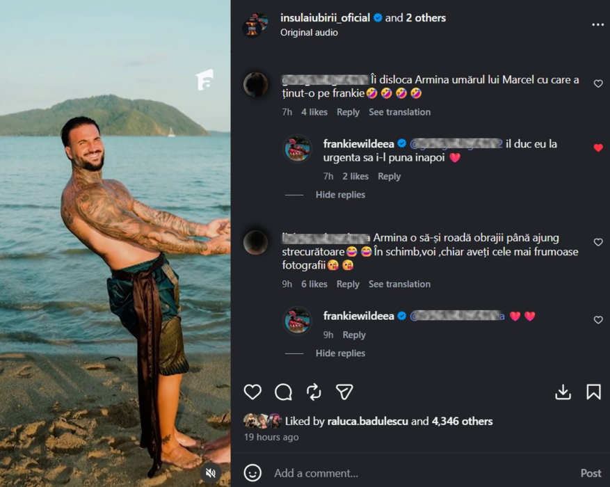 Frankie i-a dat peste nas Arminei după ce fanii „Insula Iubirii” i-au spus că Maluma arată bine lângă ea: „Femeia potrivită mereu…”