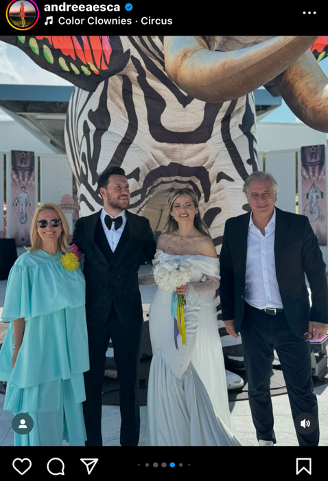 Andreea Esca și Alexandre Eram -alături de Roxana Hulpe și soțul ei, Bogdan Rădulescu/ sursă foto: Instagram