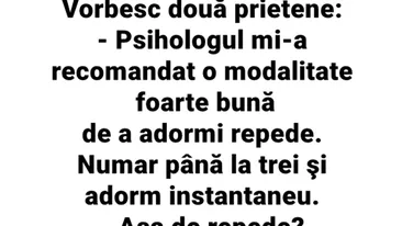 BANC | Vorbesc două prietene: Psihologul mi-a recomandat o modalitate foarte bună de a adormi repede