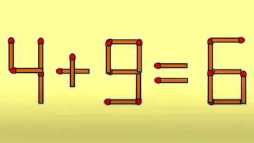 Test IQ pentru cei mai inteligenți | Corectează ecuația 4+9=6, mutând un singur băț de chibrit