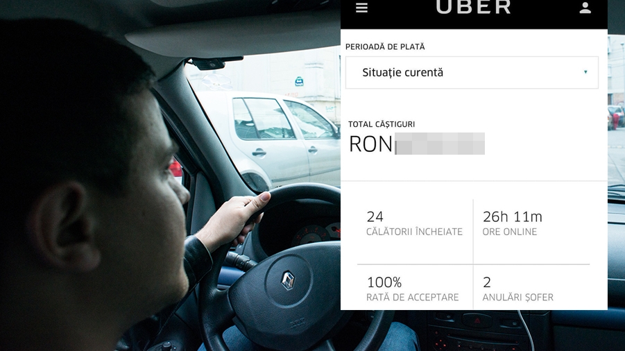 "Am rupt normele". Câți lei a câștigat un șofer de Uber din București în 26 de ore și 11 minute