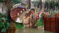 O nuntă cum rar vezi! Mirii s-au cununat într-o biserică inundată: „Nu ne-a deranjat”