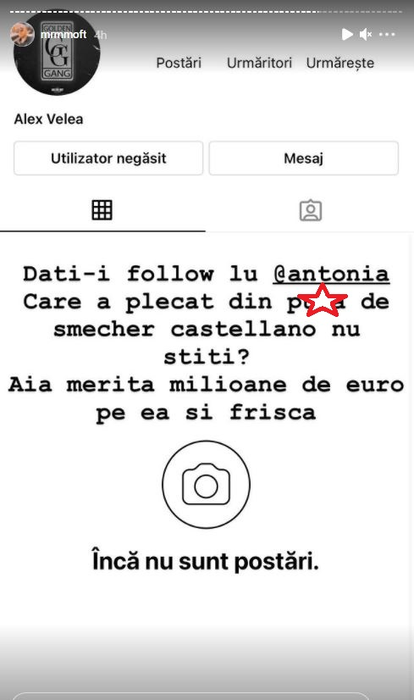 Fulgy, mesaj jignitor la adresa iubitei lui Alex Velea: “Antonia a plecat din p#^@ de șmecher a lui Castellano”