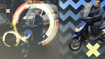 Imagini colosale cu fostul șef al spionilor din SIE. L-am fotografiat cocoșând un scuter în cartierul bogătașilor!