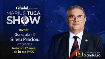 Marius Tucă Show începe miercuri, 17 iunie, de la ora 19.00, live pe Gândul. Invitat: Gen. (R) Silviu Predoiu 
