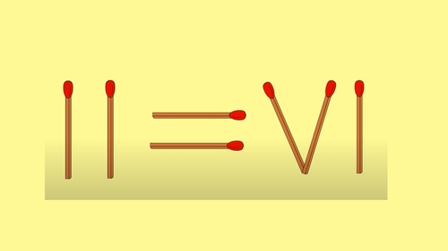 Test IQ exclusiv pentru genii | Mutați un singur chibrit pentru a corecta II=VI