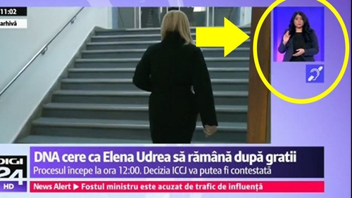 Detaliul scandalos observat de un telespectator Digi24. Ce "spunea", de fapt, interpreta mimico-gestuală din imagine