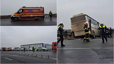 Accident terifiant în județul Timiș, la Sânandrei. S-a activat planul roșu de intervenție, după ce 18 persoane au rămas încarcerate
