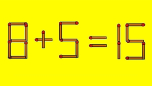 Test IQ cu chibrituri | Mutați un singur băț, pentru a corecta 8 + 5 = 15