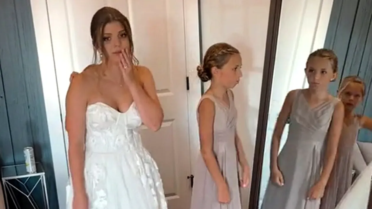 Imaginile au devenit virale! Ce a făcut această tânără, după ce i s-a făcut prea cald în rochia de mireasă, chiar în timpul nunții