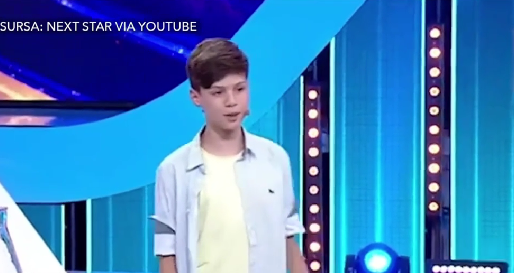 Rareș Ion, pe scena de la Next Star, la 13 ani/ Sursa foto: Captură video