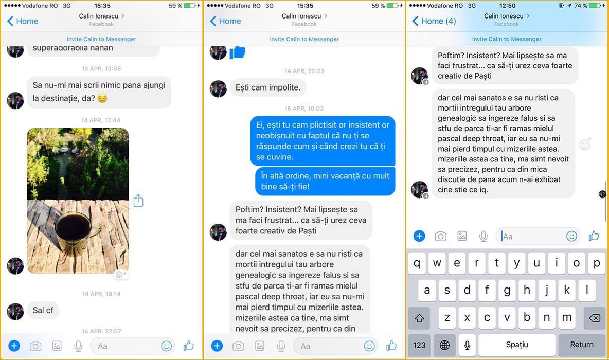 Discuţiile purtate de Rimaru pe Facebook cu tinere