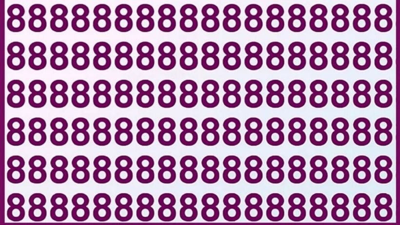 Test de inteligență | În acest șir de numere ‘8’ se ascunde un intrus. Găsește-l 10 secunde!