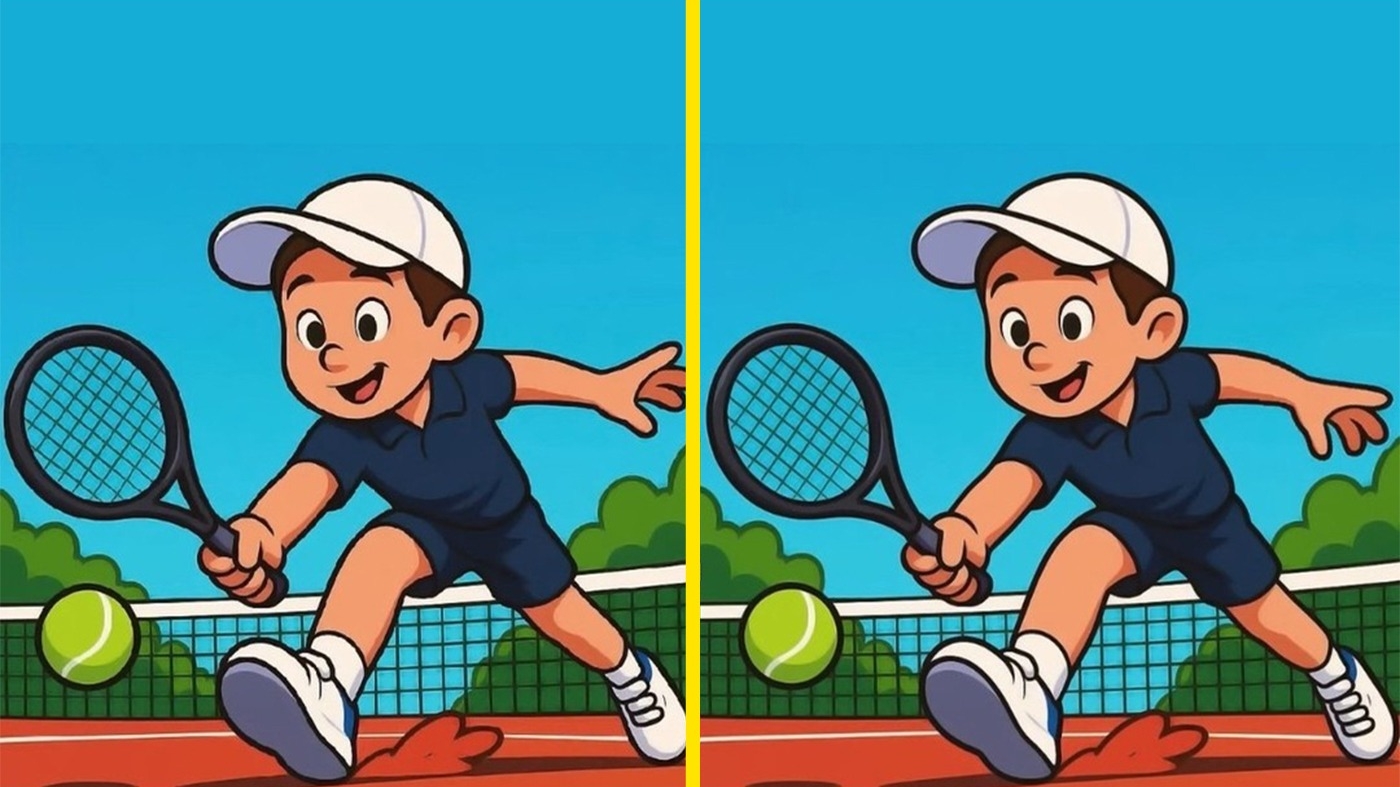 Test de logică | Identificați toate diferențele dintre acești doi jucători de tenis. Câte ați găsit?