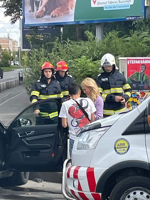 Andreea Bălan la locul accidentului de joi