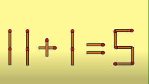 Test de inteligență | Mutați un singur chibrit pentru a corecta 11 + 1 = 5
