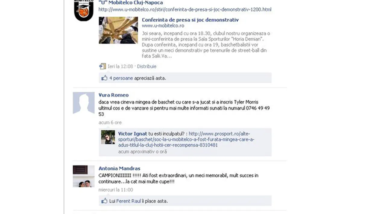 Un spectator a furat mingea de la finala campionatului de baschet