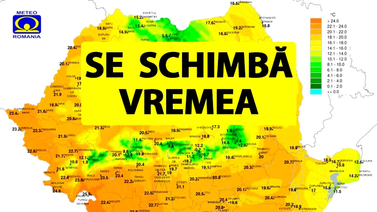 Anunțul făcut de meteorologi: vremea se schimbă radical de la mijlocul săptămânii!