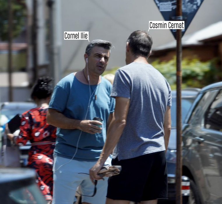 Cornel Ilie și Cosmin Cernat discută în plină stradă, în zona Dorobanți