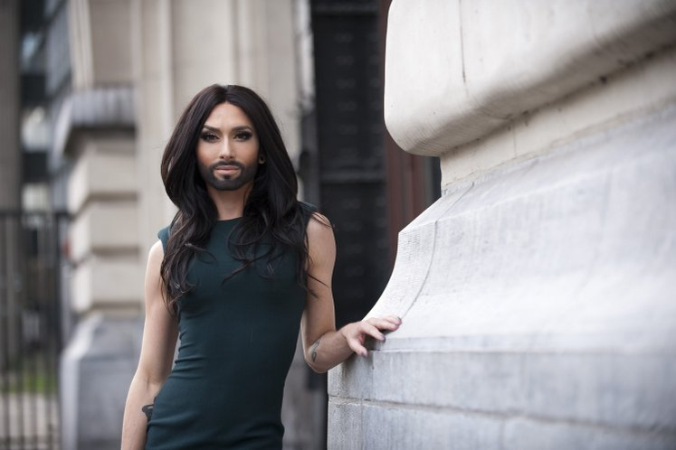GHENT, BELGIUM - JANUARY 18: (FRANCE OUT,BELGIUM OUT,NETHERLANDS OUT)  Singer Conchita Wurst aka Tom Neuwirth poses in the center of Ghent, on January 18, 2014 in Ghent, Belgium. He will be representing Austria in the Eurovision Song Contest 2014 in Copenhagen on May 10,2014. (Photo by Florian Van Eenoo/Photonews via Getty Images)