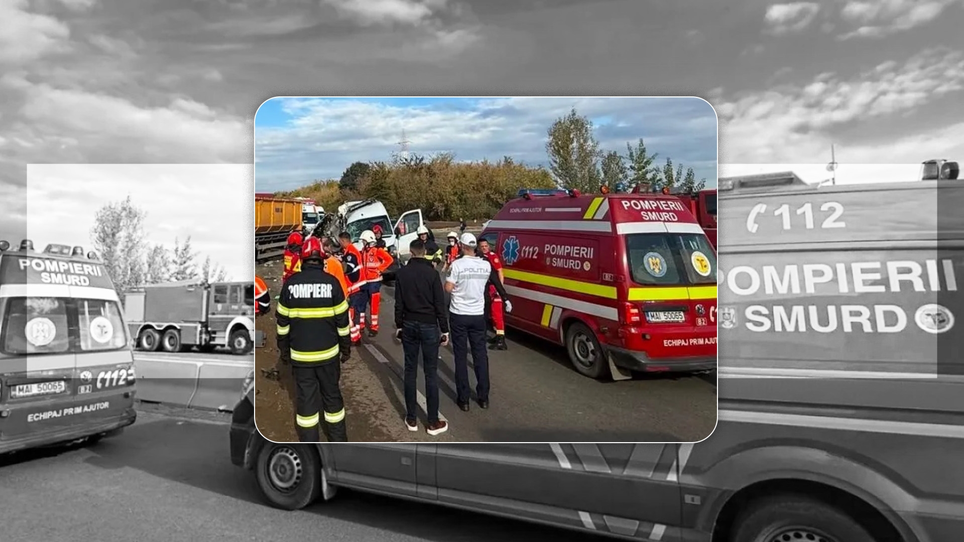 Accident cumplit pe DN7! Două persoane au murit, iar alte 14 au fost evaluate medical după impactul violent