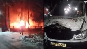 O ambulanță a luat foc în curtea unui spital din Argeș!