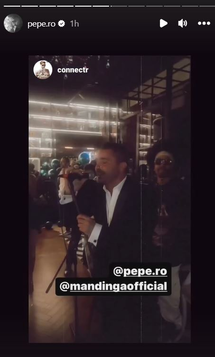 Pepe cântă la petrecerea de botez a fiului său. Sursă: Instastory