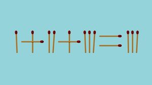 TEST IQ | Corectați I+II+III=III, mutați un singur băț de chibrit