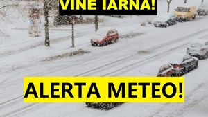 Avertizare meteo de Cod galben în mai multe regiuni din țară. Vin ninsorile