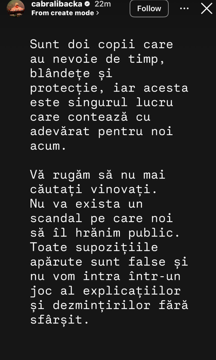 Cabral Ibacka a confirmat divorțul de Andreea! Primele declarații: ”Doi oameni care au ajuns să se piardă unul de celălalt”